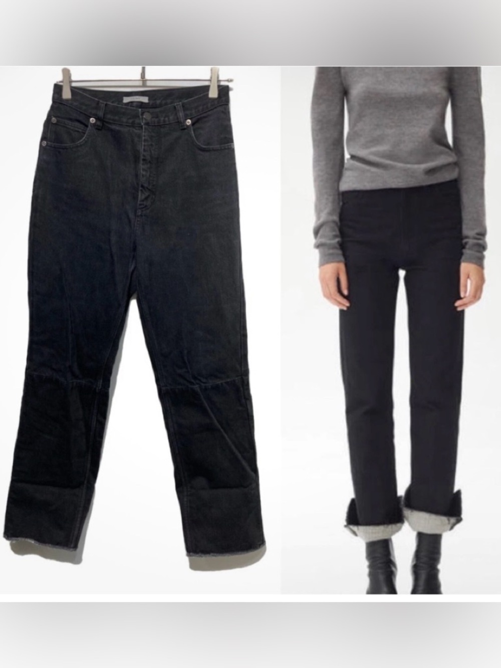 Black High-Rise Straight Jeans
